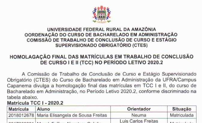 2ª Homologação TCC e ESO