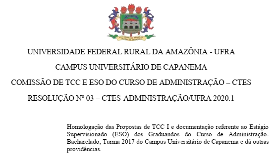 Homologação das Propostas de TCC I - 2020.1
