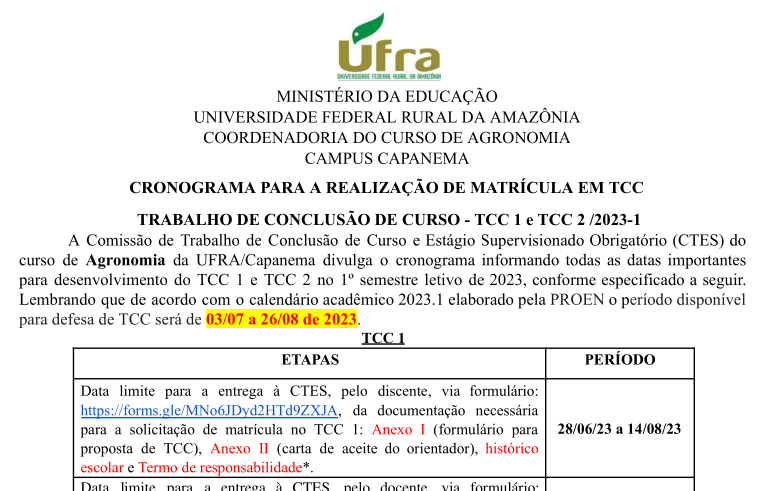 Cronograma TCC1 TCC2 2023.1