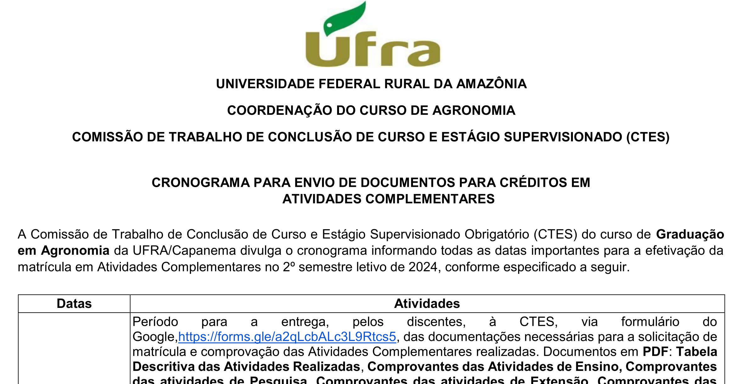 Cronograma AC 2024.2