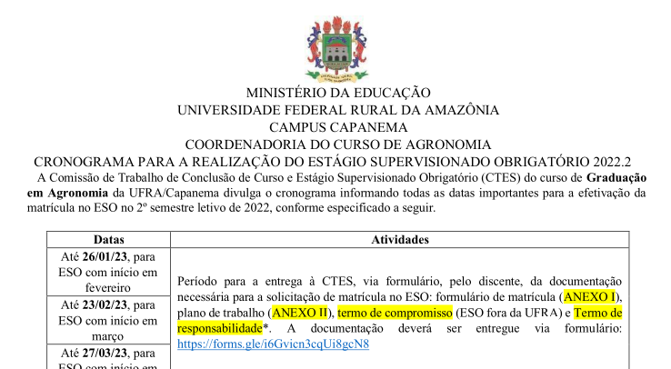 Cronograma ESO 2022 2