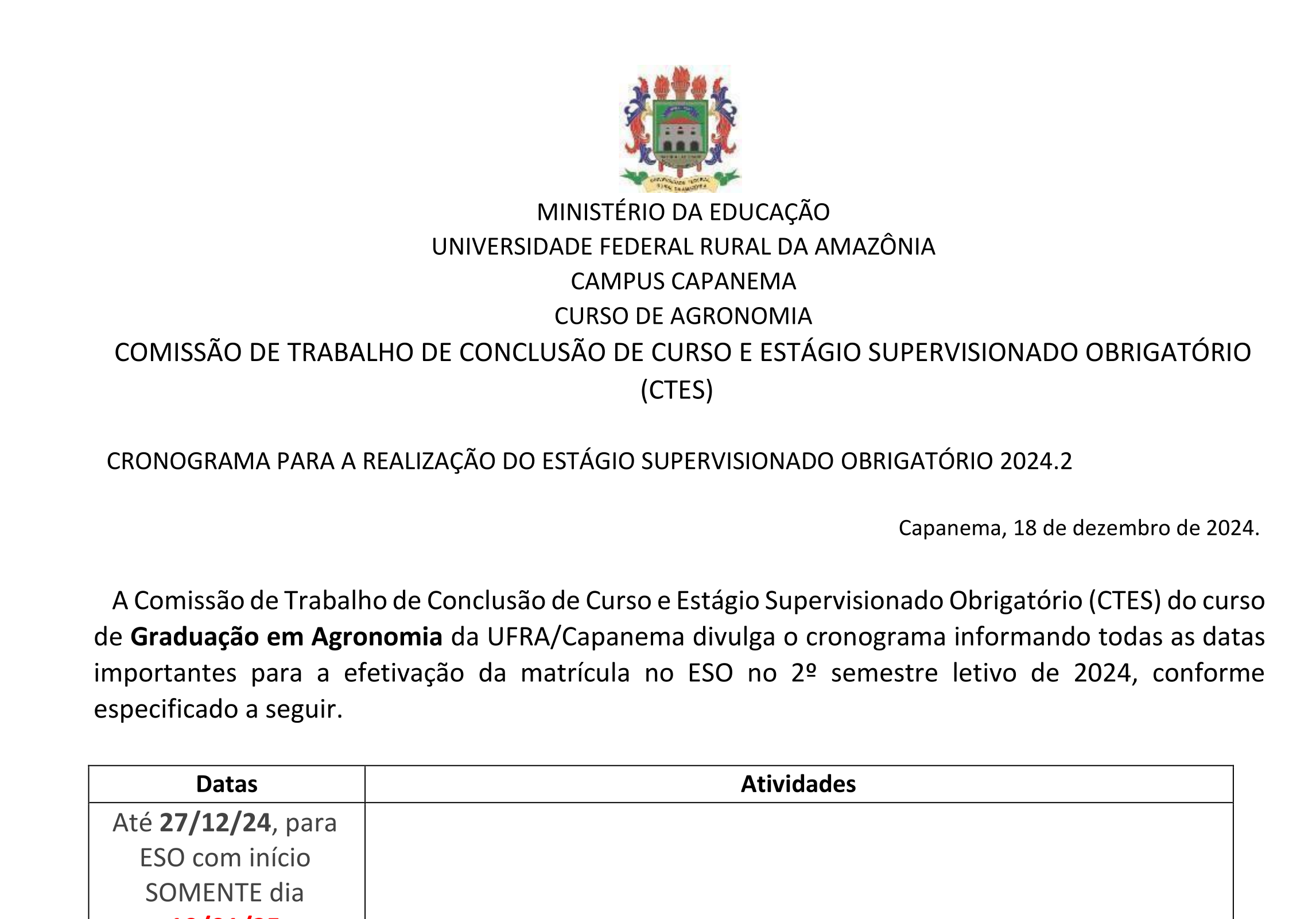 Cronograma ESO 2024 2