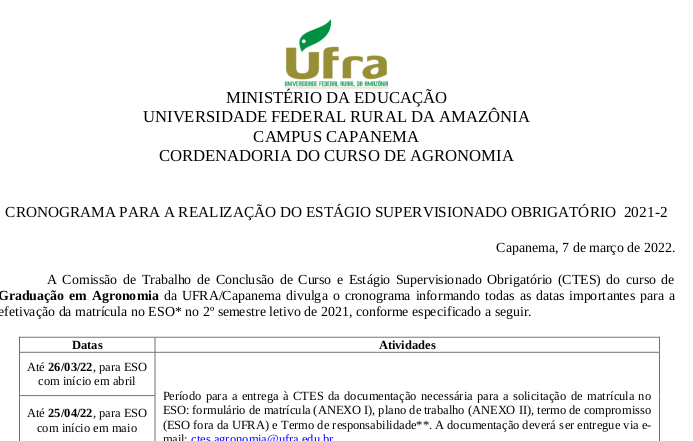 Cronograma geral ESO 2021 2