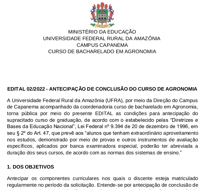 Edital Antecipa DisciplinaFormatura Aline