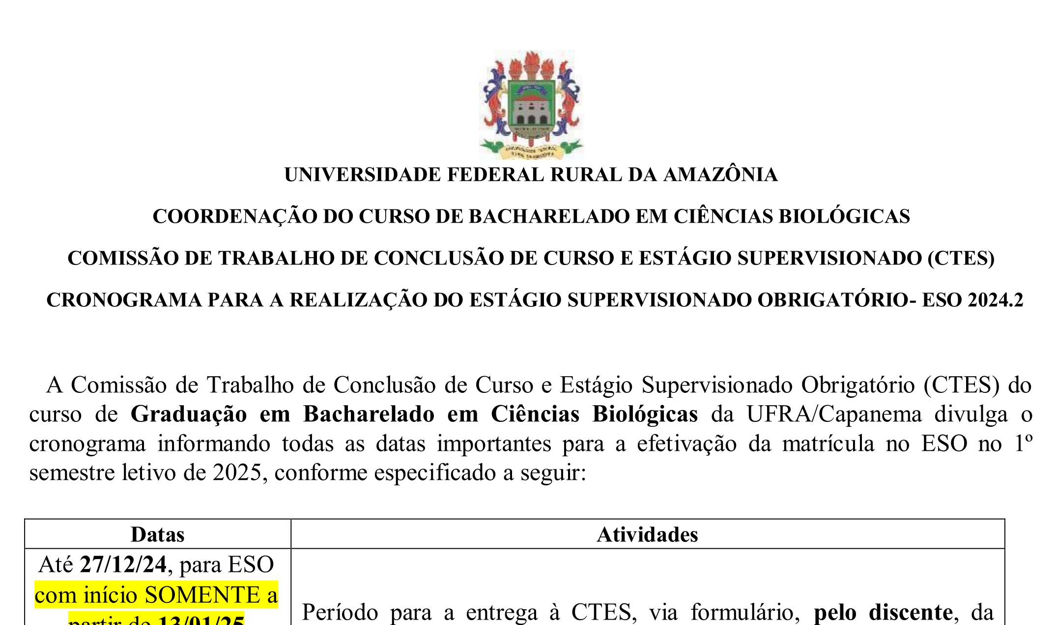 Cronograma ESO 2024 2