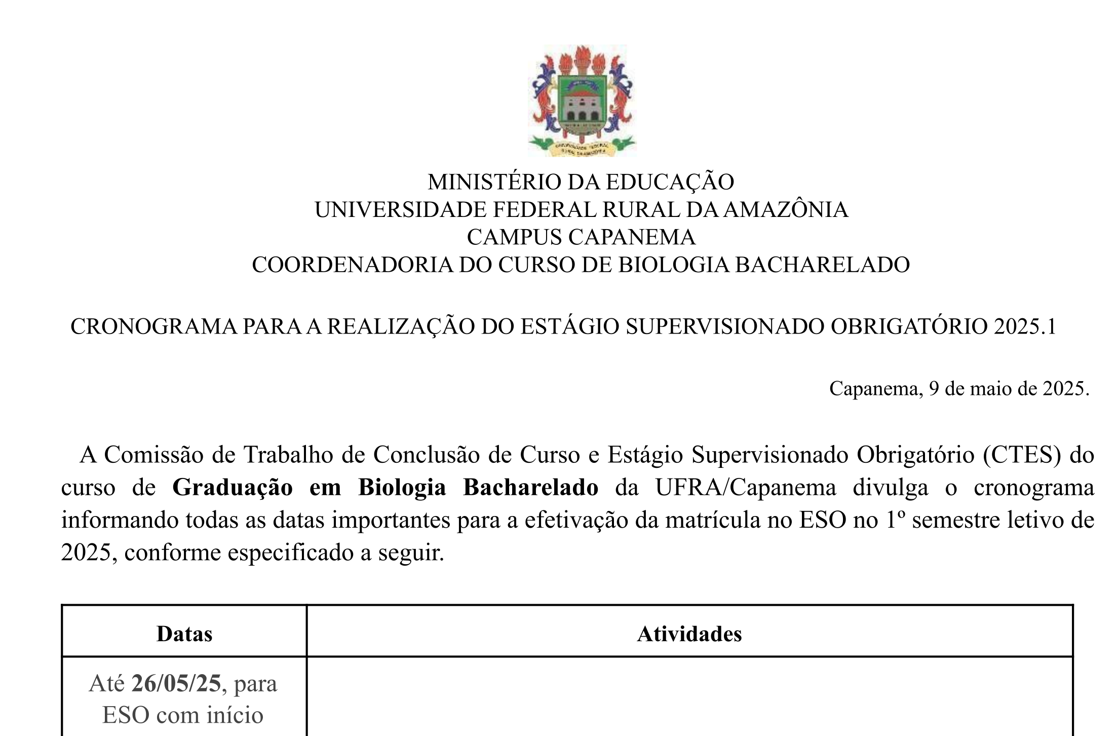 Cronograma ESO 2025 1