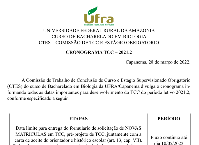 Cronograma TCC 2021.2