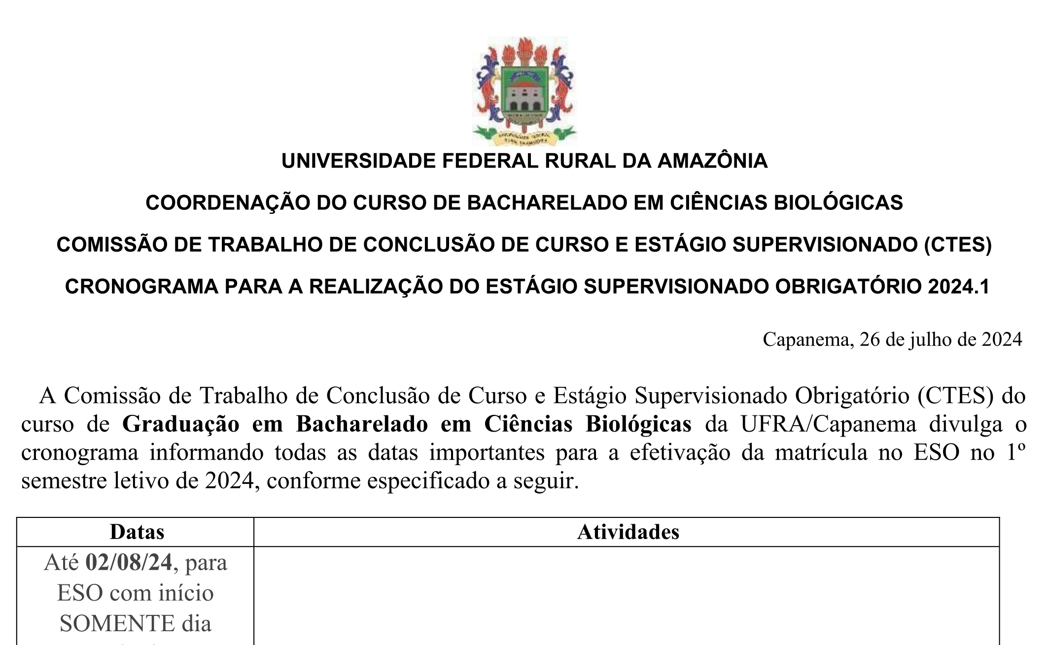 Cronograma ESO 2024 1