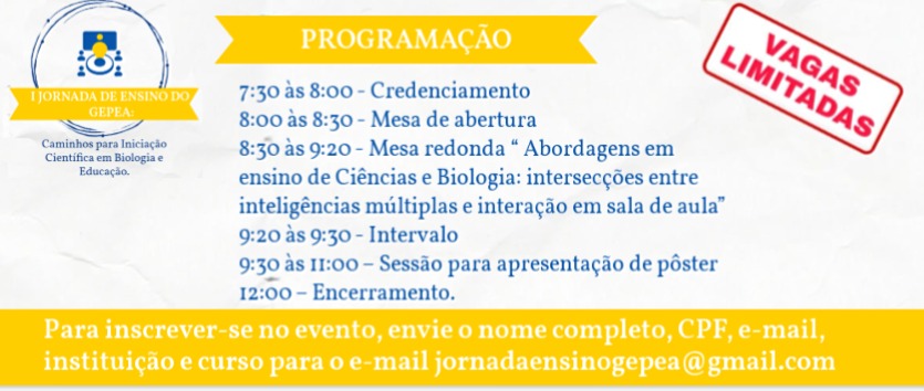 Programação evento