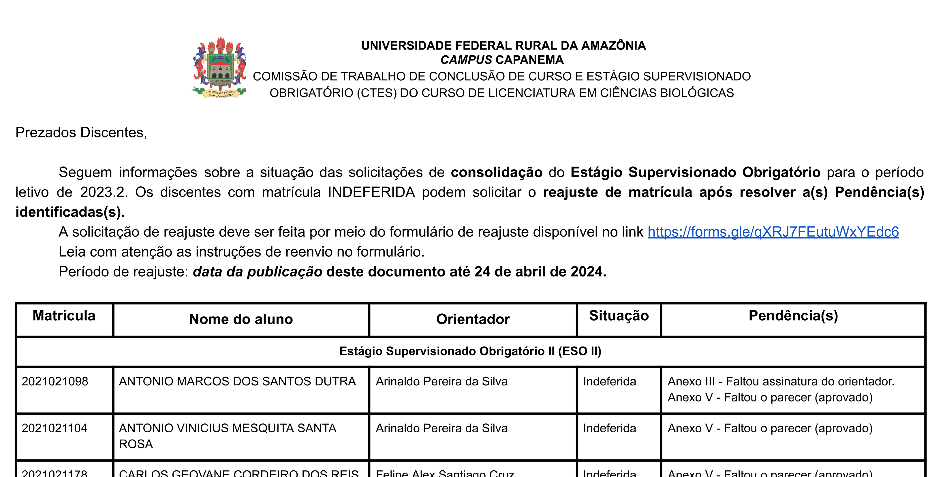 Homologação Consolidação ESO 2023.2