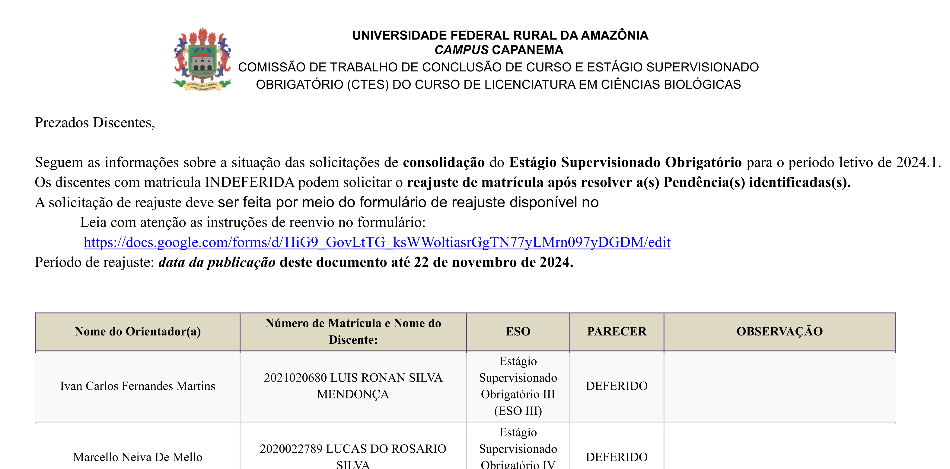 Homologação Consolidação ESO 2024.1