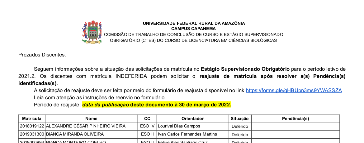 Homologação ESO 2021.2