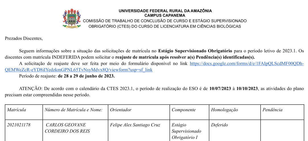 Homologação ESO ENVIO1 2023.1