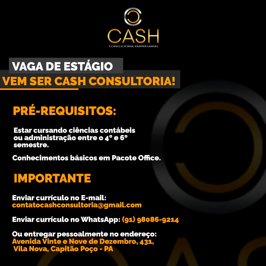 Oferta de estagio Cash 24nov2020