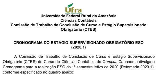 Ufra Capanema Contabeis CRONOGRAMA ESO Retomada 2020 1