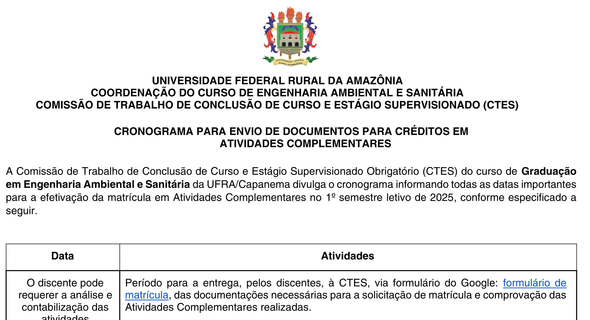 Cronograma AC 2025 1