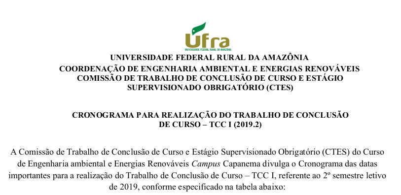 CRONOGRAMA TCCI EAER 2019.2