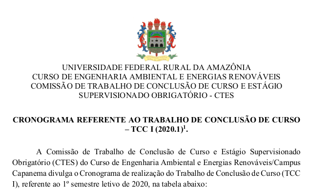 CRONOGRAMA TCCI EAER 2020.1