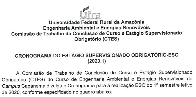 Cronograma ESO 2020.1 ENGENHERIA AMBIENTAL