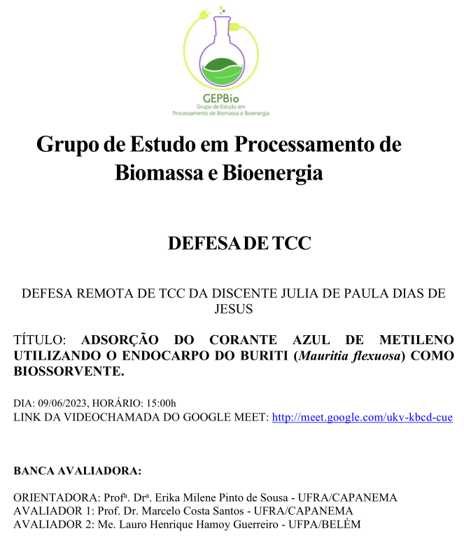 Divulgação de defesa de TCC Julia Dias