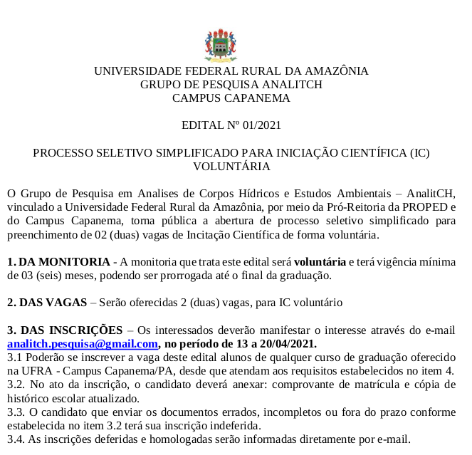 Edital de IC 2021 AnalitCH