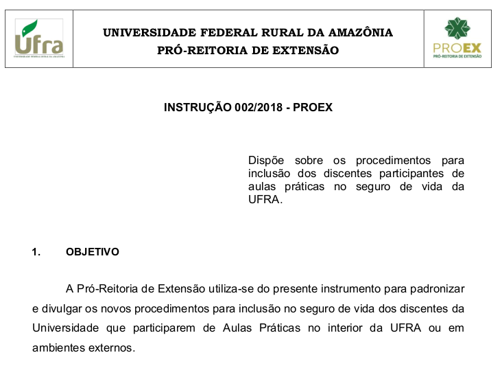 Instruo 002 para Seguro Aula Prtica
