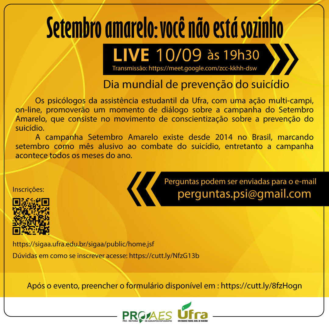 setembro amarelo proaes ufra