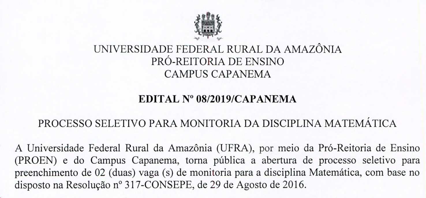 edital monitoria matematica